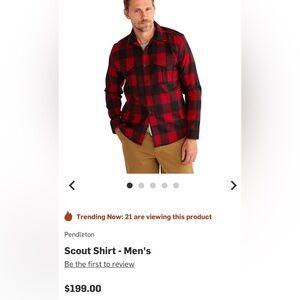 Pendleton wool Red and Black Plaid Men's Shirt Medium